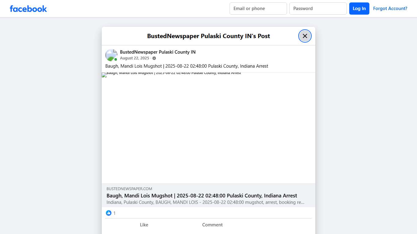 Baugh, Mandi Lois... - BustedNewspaper Pulaski County IN Facebook
